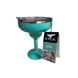 Orca Rita Insulated Margarita Glass 12oz Seafoam Green Stainless Steel Tumbler